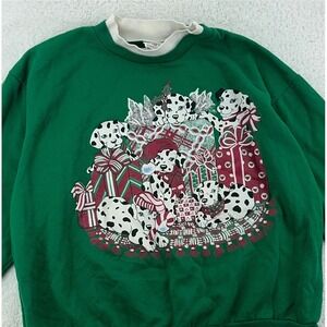 vtg DALMATIAN PUPPY DOG CHRISTMAS DOUBLE NECK NUTCRACKER SWEATSHIRT L grandma